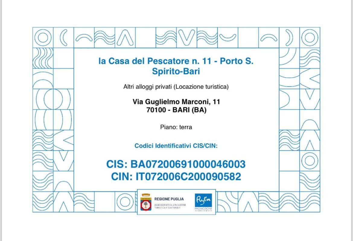 La Casa Del Pescatore N 11 - Porto Di St Spirito Бари Екстериор снимка